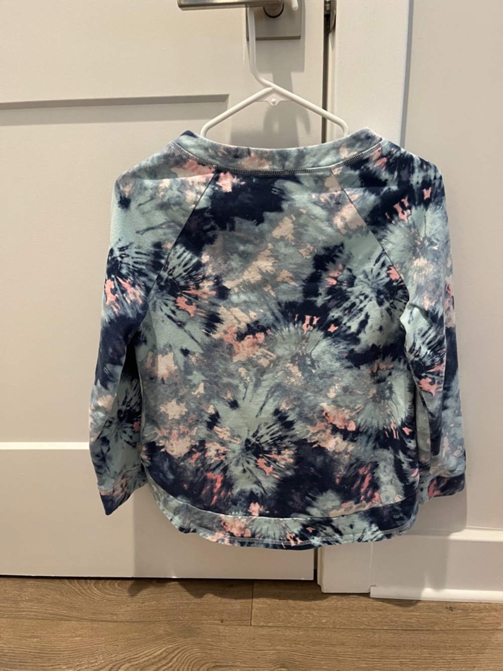 Talbots T by Talbots Tie-Dye Crewneck Sweatshirt in Blue & Pink - Picture 3 of 4